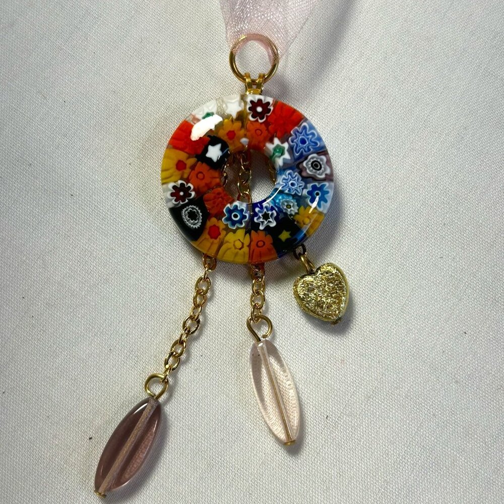 NEW Walt Disney World Venetian Glass Ribbon Strung Necklace